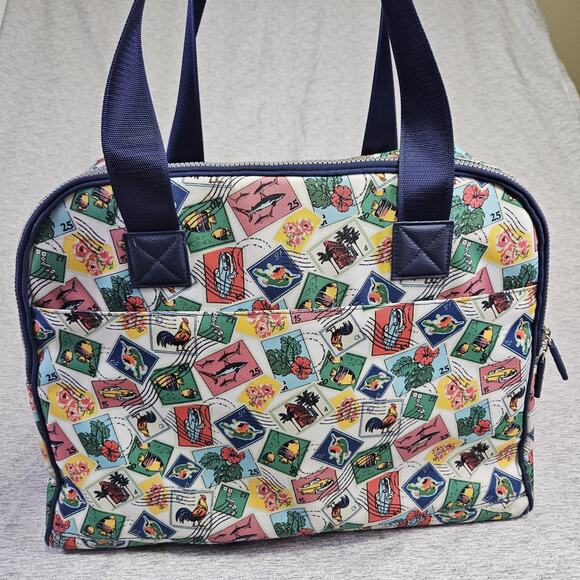 Vera Bradley Cuban Stamps Lighten Up Go Anywhere Carry-On Travel Bag Vacation - Picture 7 of 16